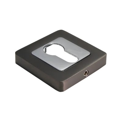 Накладка под цилиндр MH-KH-S55 GR/PC (квадратная, графит / хром)
