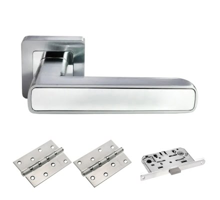 Комплект фурнитуры MH44-S55-MS4BB (ЦАМ, матовый хром — белый)