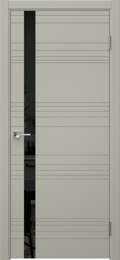 Межкомнатная дверь Альмонд В эмаль RAL 7044, лакобель черный