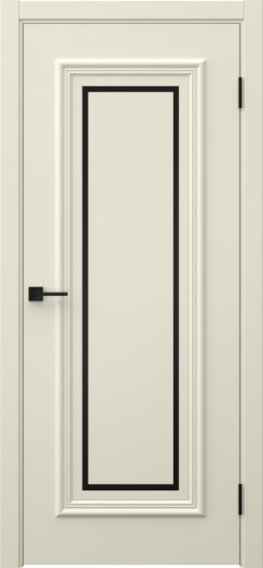Межкомнатная дверь Эстетика 1М эмаль RAL 9001, черный молдинг