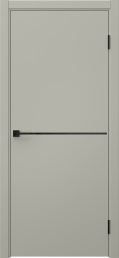 Межкомнатная дверь Флэт Лайн 1 эмаль RAL 7044, лакобель черный