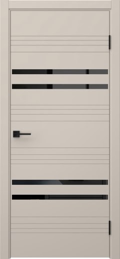 Межкомнатная дверь Флэт Лайн 4 эмаль мокко, лакобель черный