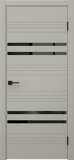 Межкомнатная дверь Флэт Лайн 4 эмаль RAL 7044, лакобель черный