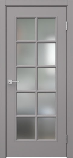 Межкомнатная дверь Мриба 10 эмаль RAL 7036, сатинат с решеткой