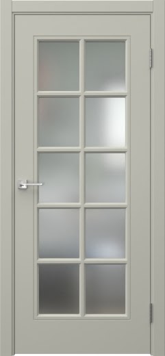 Межкомнатная дверь Мриба 10 эмаль RAL 7044, сатинат с решеткой