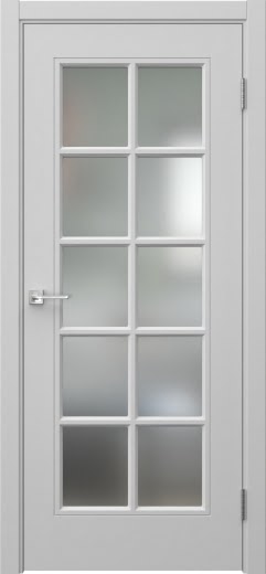 Межкомнатная дверь Мриба 10 эмаль RAL 7047, сатинат с решеткой