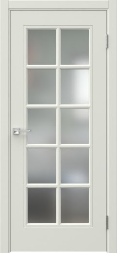 Межкомнатная дверь Мриба 10 эмаль RAL 9010, сатинат с решеткой