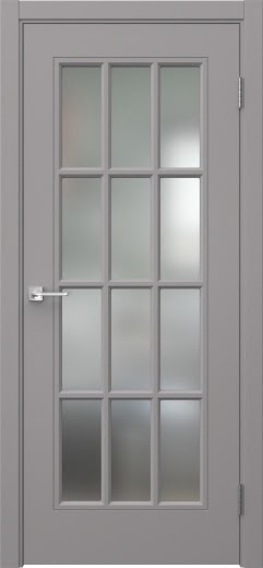Межкомнатная дверь Мриба 12 эмаль RAL 7036, сатинат с решеткой
