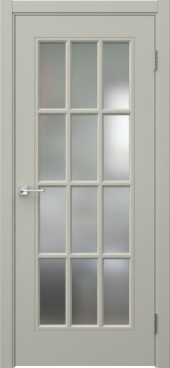 Межкомнатная дверь Мриба 12 эмаль RAL 7044, сатинат с решеткой