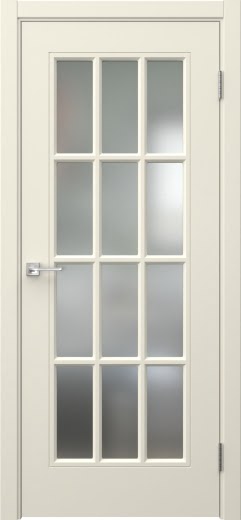 Межкомнатная дверь Мриба 12 эмаль RAL 9001, сатинат с решеткой