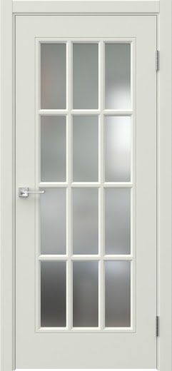 Межкомнатная дверь Мриба 12 эмаль RAL 9010, сатинат с решеткой