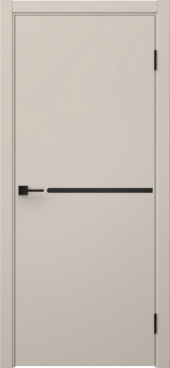 Межкомнатная дверь Нью Стайл 1 эмаль мокко, черный молдинг