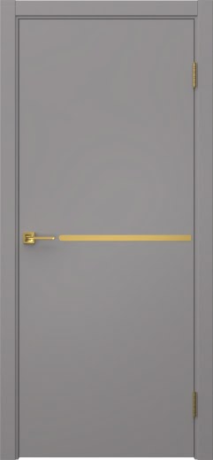 Межкомнатная дверь Нью Стайл 1 эмаль RAL 7036, золотой молдинг
