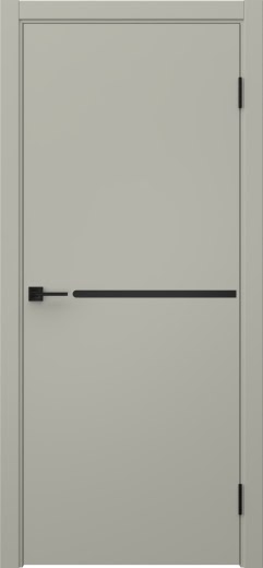 Межкомнатная дверь Нью Стайл 1 эмаль RAL 7044, черный молдинг