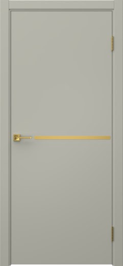 Межкомнатная дверь Нью Стайл 1 эмаль RAL 7044, золотой молдинг