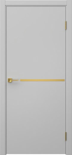 Межкомнатная дверь Нью Стайл 1 эмаль RAL 7047, золотой молдинг