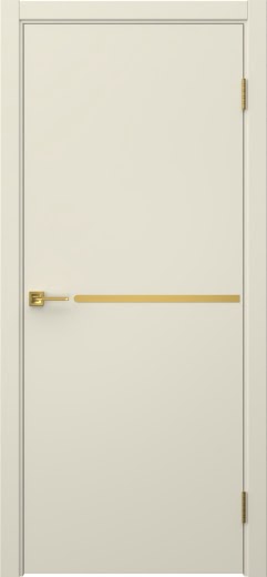 Межкомнатная дверь Нью Стайл 1 эмаль RAL 9001, золотой молдинг