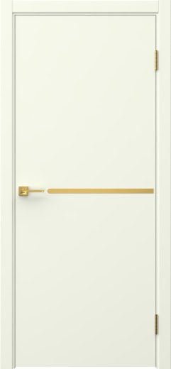 Межкомнатная дверь Нью Стайл 1 эмаль RAL 9010, золотой молдинг
