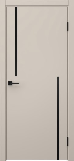 Межкомнатная дверь Нью Стайл 2 эмаль мокко, черный молдинг
