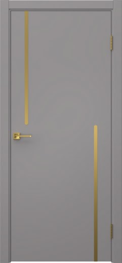 Межкомнатная дверь Нью Стайл 2 эмаль RAL 7036, золотой молдинг