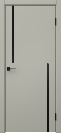Межкомнатная дверь Нью Стайл 2 эмаль RAL 7044, черный молдинг