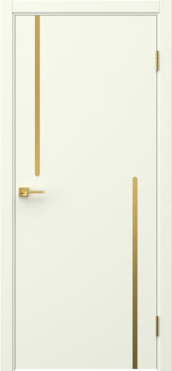 Межкомнатная дверь Нью Стайл 2 эмаль RAL 9010, золотой молдинг