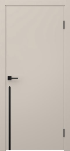 Межкомнатная дверь Нью Стайл 3 эмаль мокко, черный молдинг