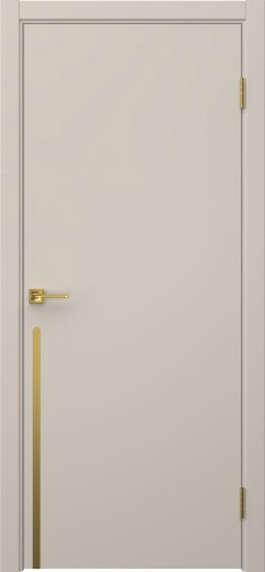Межкомнатная дверь Нью Стайл 3 эмаль мокко, золотой молдинг