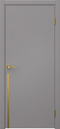 Межкомнатная дверь Нью Стайл 3 эмаль RAL 7036, золотой молдинг