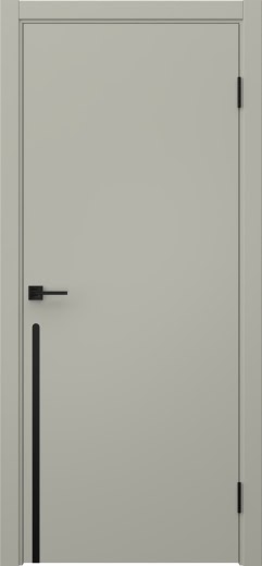 Межкомнатная дверь Нью Стайл 3 эмаль RAL 7044, черный молдинг