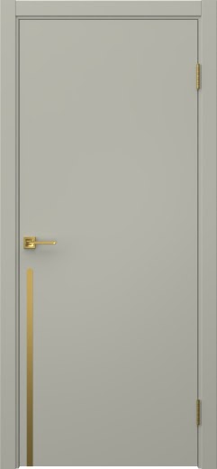 Межкомнатная дверь Нью Стайл 3 эмаль RAL 7044, золотой молдинг