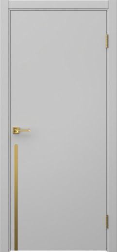 Межкомнатная дверь Нью Стайл 3 эмаль RAL 7047, золотой молдинг