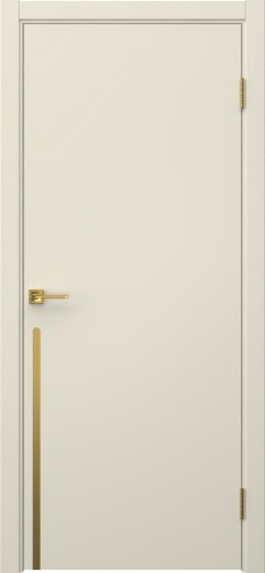 Межкомнатная дверь Нью Стайл 3 эмаль RAL 9001, золотой молдинг