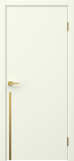Межкомнатная дверь Нью Стайл 3 эмаль RAL 9010, золотой молдинг