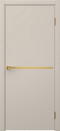 Межкомнатная дверь Нью Стайл 4 эмаль мокко, золотой молдинг