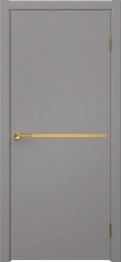 Межкомнатная дверь Нью Стайл 4 эмаль RAL 7036, золотой молдинг