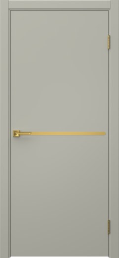 Межкомнатная дверь Нью Стайл 4 эмаль RAL 7044, золотой молдинг