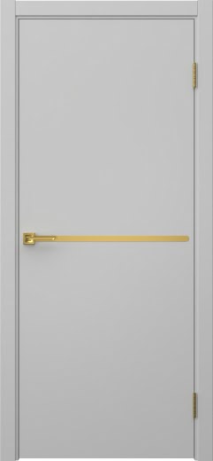 Межкомнатная дверь Нью Стайл 4 эмаль RAL 7047, золотой молдинг