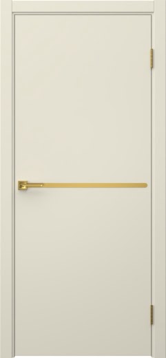 Межкомнатная дверь Нью Стайл 4 эмаль RAL 9001, золотой молдинг