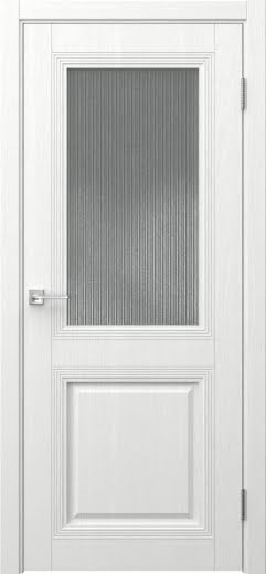 Межкомнатная дверь София 2 багет 1 экошпон ясень белоснежный, стекло рифленое