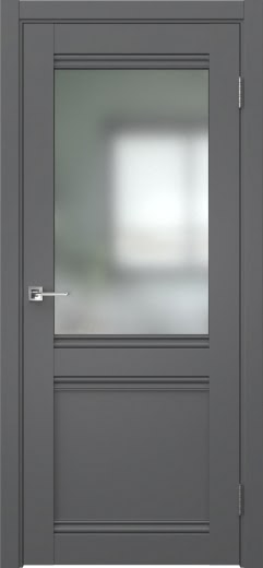 Межкомнатная дверь София 2 экошпон антрацит, матовое стекло