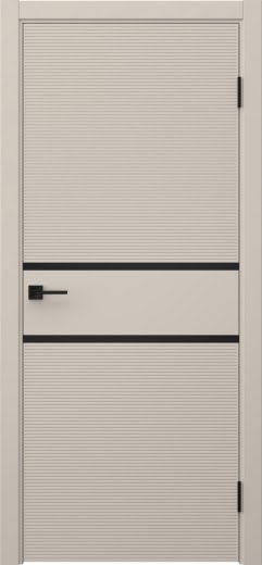 Межкомнатная дверь Соло 10 эмаль мокко, черный молдинг