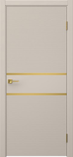 Межкомнатная дверь Соло 10 эмаль мокко, золотой молдинг