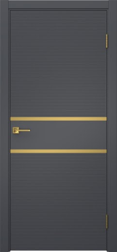 Межкомнатная дверь Соло 10 эмаль графит, золотой молдинг