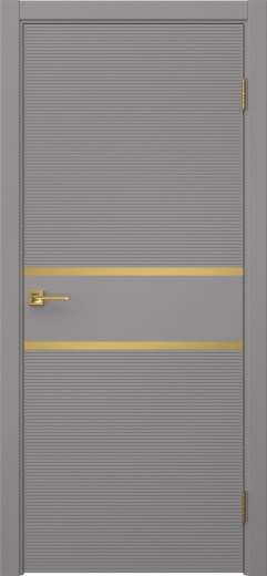 Межкомнатная дверь Соло 10 эмаль RAL 7036, золотой молдинг