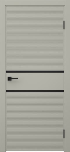 Межкомнатная дверь Соло 10 эмаль RAL 7044, черный молдинг