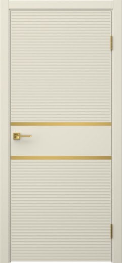 Межкомнатная дверь Соло 10 эмаль RAL 9001, золотой молдинг
