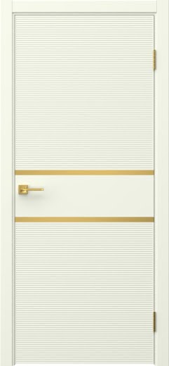 Межкомнатная дверь Соло 10 эмаль RAL 9010, золотой молдинг