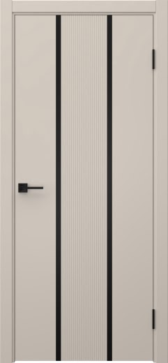 Межкомнатная дверь Соло 16 эмаль мокко, черный молдинг