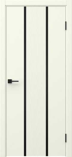 Межкомнатная дверь Соло 16 эмаль RAL 9010, черный молдинг
